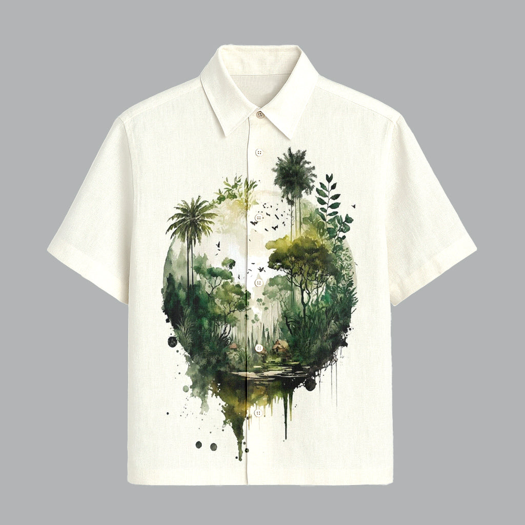 118.jpg Off White Premium Printed Half Sleeve Shirt for Men Summer Resort Style - Image 1