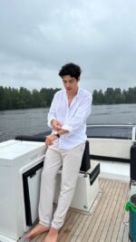 Old Money Classic Combo Shirt Set in White and Beige Timeless Rich Look Outfit