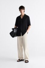 Old Money Cuban Combo Black and Beige Classic Men?s Cuban Shirt Set - Image 2