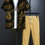 Golden Leaf Men’s Casual Half Sleeve Shirt and Trouser Co-ord Set