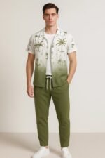 Green Shady Men’s Casual Half Sleeve Shirt and Trouser Co-ord Set - Image 2