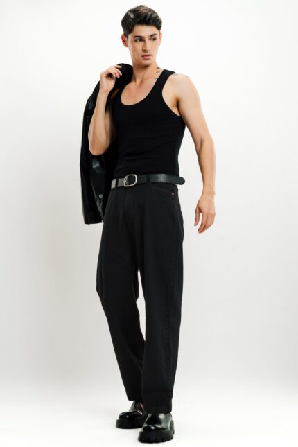Perfect Black Essential Wardrobe Straight-Fit Denim Jeans