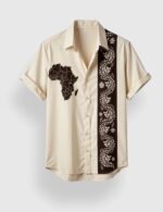 Yellow White Patch Men’s Half Sleeves Printed Shirt Exclusive