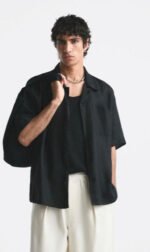 Old Money Cuban Combo Black and Beige Classic Men?s Cuban Shirt Set